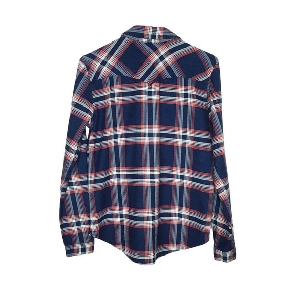 Zara Snap Front Flannel Shirt Plaid Pocketed High Low 100% Cotton Shacket XS - Picture 4 of 8